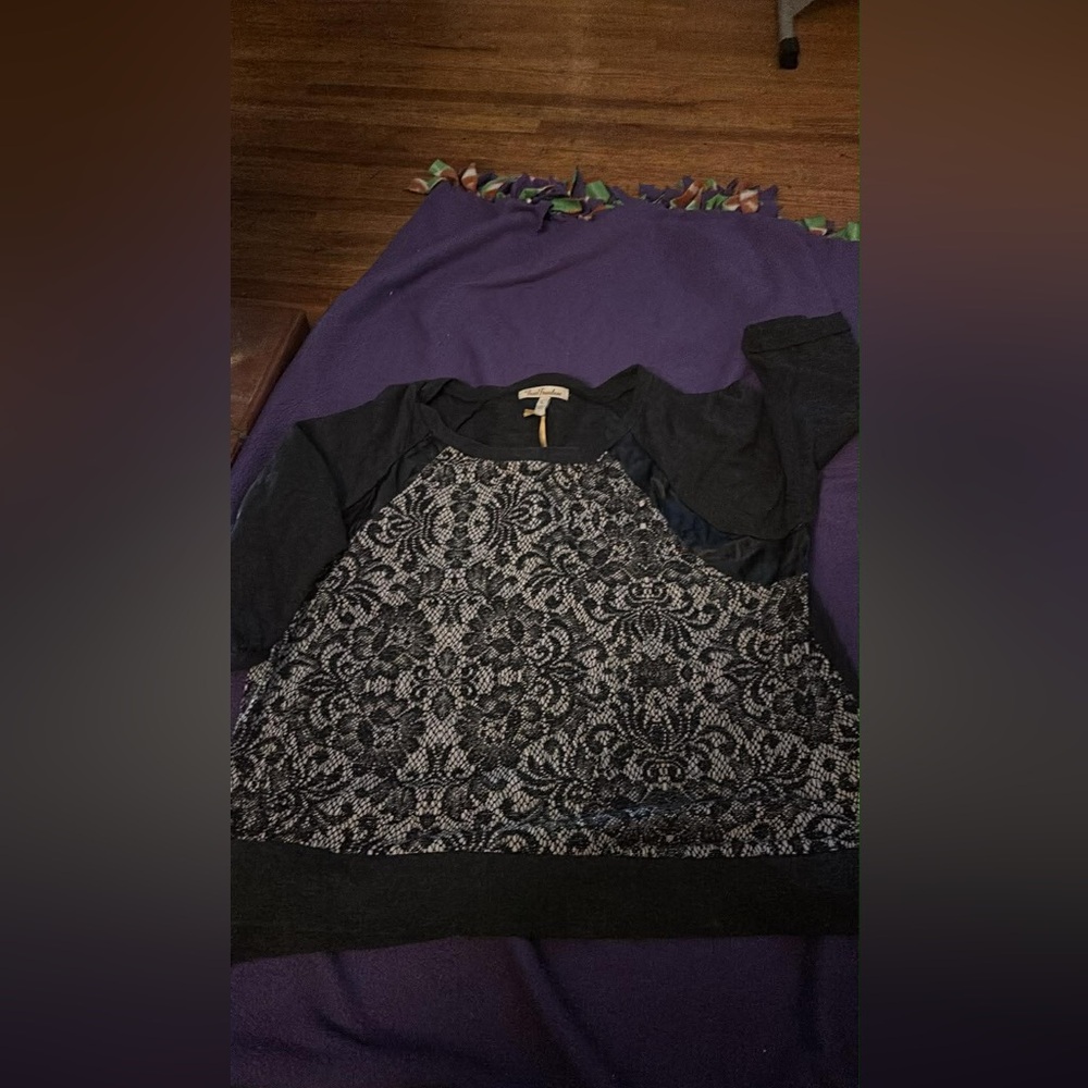 True Freedom Charcoal Knit Top